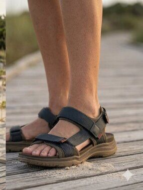 Earth Origins Sandals Bostonian Bowen Sport Men's Size 9 Blue Hook & Loop